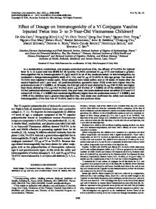 Effect of Dosage on Immunogenicity of a Vi Conjugate Vaccine ...