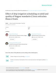 Effect of drip irrigation scheduling on yield and quality ...