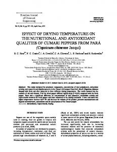 EFFECT OF DRYING TEMPERATURE ON THE ... - SciELO