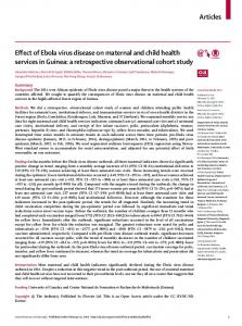 Effect of Ebola virus disease on maternal and child health services in ...
