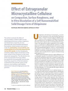 Effect of Extragranular Microcrystalline Cellulose on Compaction