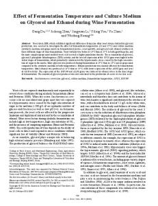 Effect of Fermentation Temperature and Culture Medium on Glycerol ...