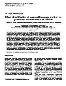 Effect of fortification of maize with cowpea and ... - Academic Journals