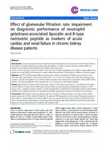 Effect of glomerular filtration rate impairment on ... - Springer Link