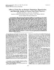 Effect of Grain Size on Bacterial Penetration, Reproduction, and ...