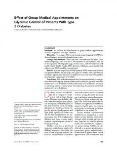 Effect of Group Medical Appointments on Glycemic