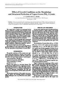 Effect of Growth Conditions on the Morphology and ... - Springer Link