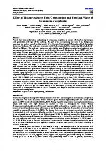 Effect of Halopriming on Seed Germination and Seedling Vigor of ...