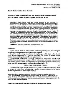 Effect of Heat Treatment on the Mechanical Properties of ... - CiteSeerX