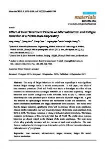 Effect of Heat Treatment Process on Microstructure and Fatigue ... - MDPI