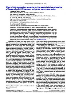 Effect of high-temperature annealing on the residual strain and ...