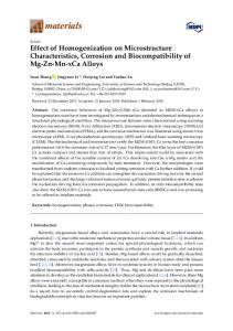 Effect of Homogenization on Microstructure Characteristics ... - MDPI