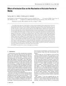 Effect of Inclusion Size on the Nucleation of Acicular Ferrite ... - J-Stage