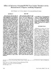 Effect of Influenza A/equine/H3N8 Virus Isolate Variation on the ... - NCBI