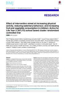 Effect of intervention aimed at increasing physical activity ... - The BMJ