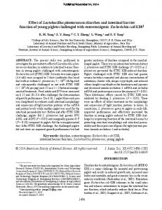 Effect of Lactobacillus plantarum on diarrhea and ... - Semantic Scholar