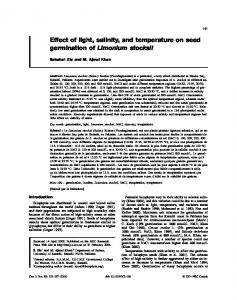 Effect of light, salinity, and temperature on seed germination of