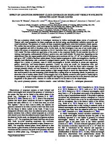 effect of longitude-dependent cloud coverage on ... - IOPscience