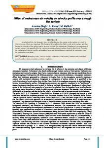 Effect of mainstream air velocity on velocity profile