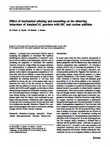 Effect of mechanical alloying and annealing on the sintering ... - Core