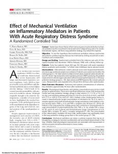 Effect of Mechanical Ventilation on Inflammatory ...