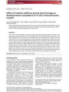 Effect of medium additives during liquid storage ... - Wiley Online Library