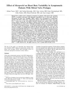 Effect of Metoprolol on Heart Rate Variability in Symptomatic Patients ...