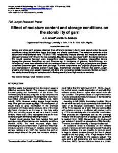 Effect of moisture content and storage conditions on the ... - CiteSeerX