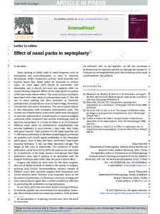 Effect of nasal packs in septoplasty