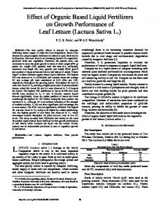 Effect of Organic Based Liquid Fertilizers on Growth Performance of ...