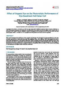 Effect of organic dye on the photovoltaic performance of dye