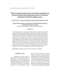 Effect of organic manures and crop residue