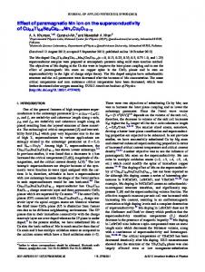 Effect of paramagnetic Mn ion on the ...