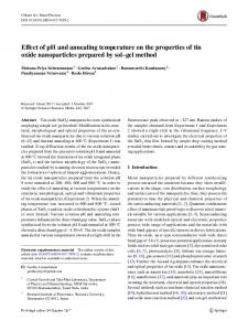 Effect of pH and annealing temperature on the ...