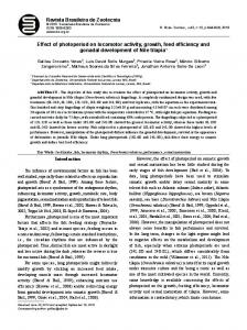 Effect of photoperiod on locomotor activity, growth, feed ... - SciELO