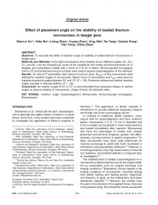 Effect of placement angle on the stability of ... - Angle Orthodontist