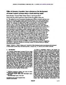 Effect of planetary boundary layer schemes on ... - Wiley Online Library