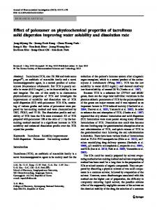 Effect of poloxamer on physicochemical properties of ... - Springer Link