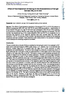 Effect of Post Deposition Annealing on the