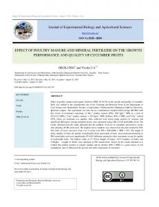 EFFECT OF POULTRY MANURE AND MINERAL FERTILIZER ON ...