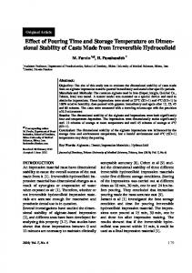 Effect of Pouring Time and Storage Temperature on ... - BioMedSearch