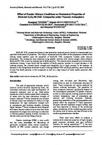 Effect of Powder Mixture Conditions on Mechanical Properties of