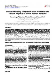 Effect of Preheating Temperature on the Mechanical and Fracture ...