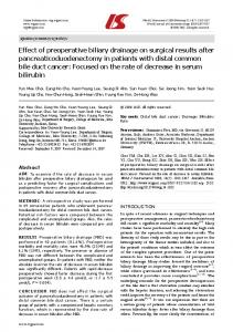 Effect of preoperative biliary drainage on surgical results ... - CiteSeerX