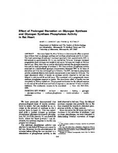 Effect of Prolonged Starvation on Glycogen Synthase and Glycogen ...