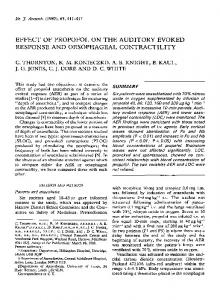 effect of propofol on the auditory evoked response and oesophageal ...