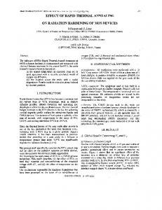 EFFECT OF RAPID THERMAL ANNEALING ON ...