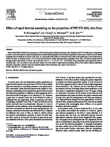 Effect of rapid thermal annealing on the properties of ...