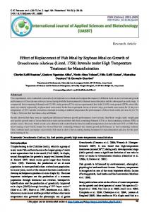 Effect of Replacement of Fish Meal by Soybean Meal on Growth of