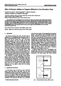 Effect of Rhenium Addition on Tungsten Diffusivity in Iron-Chromium